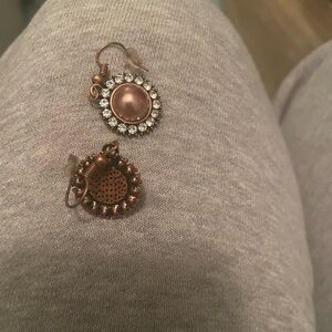 Elegant Copper and Crystal Earrings